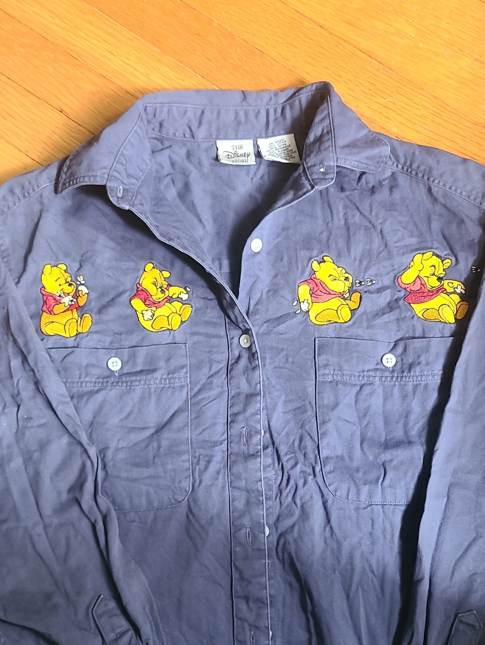 Vintage Pooh Bear Embroidered Button Down Shirt - Picture 3 of 8